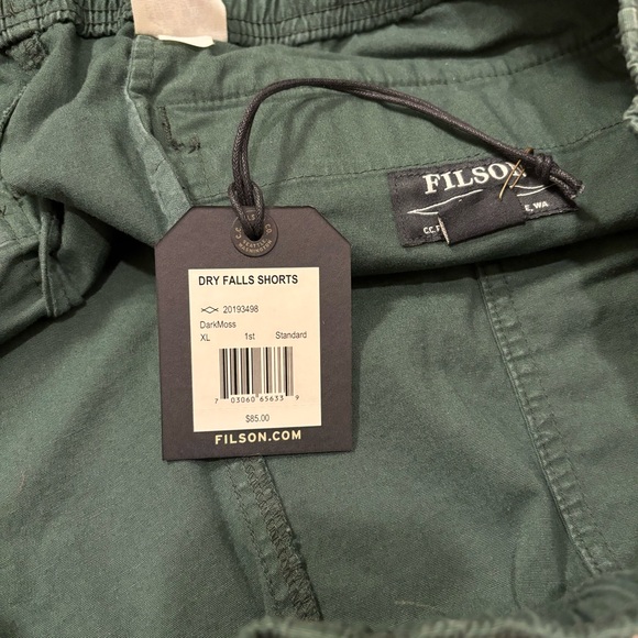 NWT Filson Dry Falls Pull On Trail Shorts 7" Inch Drawstring Dark Green Mens XL - Picture 6 of 7